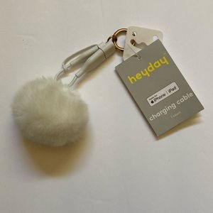 Heyday Pom Pom Charging Cable Keychain